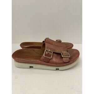 L’AmourDesPieds Viareggio Claret Athena Leather Slide Sandals Sparkly Pink Sz6.5